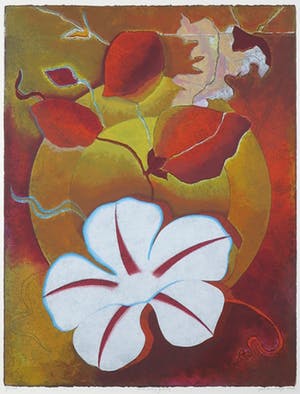 Jan van Delft - Zeefdruk, Morning glory - Ingelijst kopen? Bied vanaf 1!