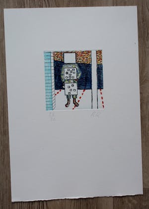 Roger Raveel - Drie etsen: "Waarom" - 2002 kopen? Bied vanaf 650!