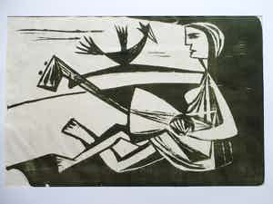 Gust Romijn - Musicerende figuur - Litho verkocht voor € 40!