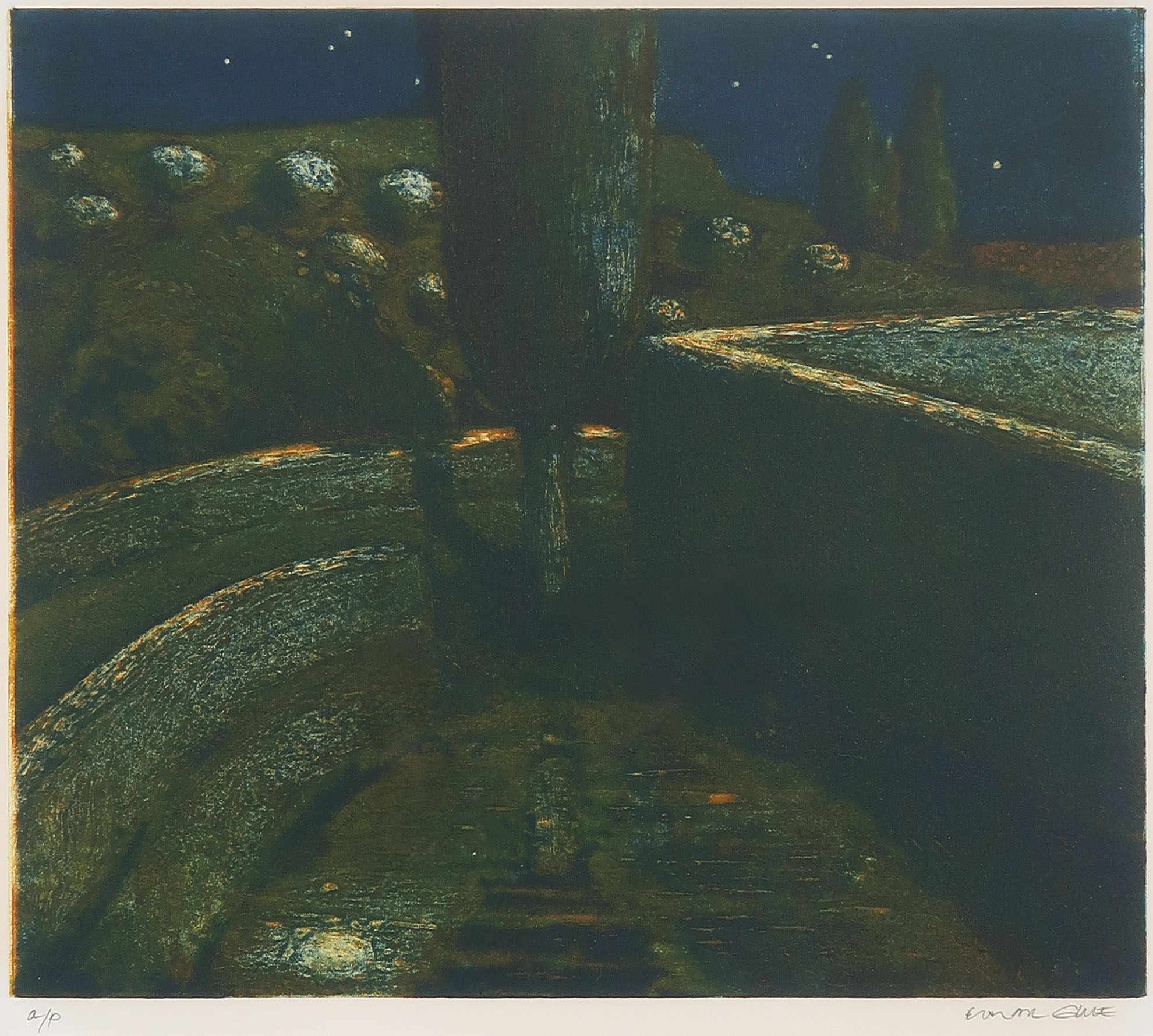 Elmar Gille - Kleurenets, Zonder titel - Ingelijst kopen? Bied vanaf 35!