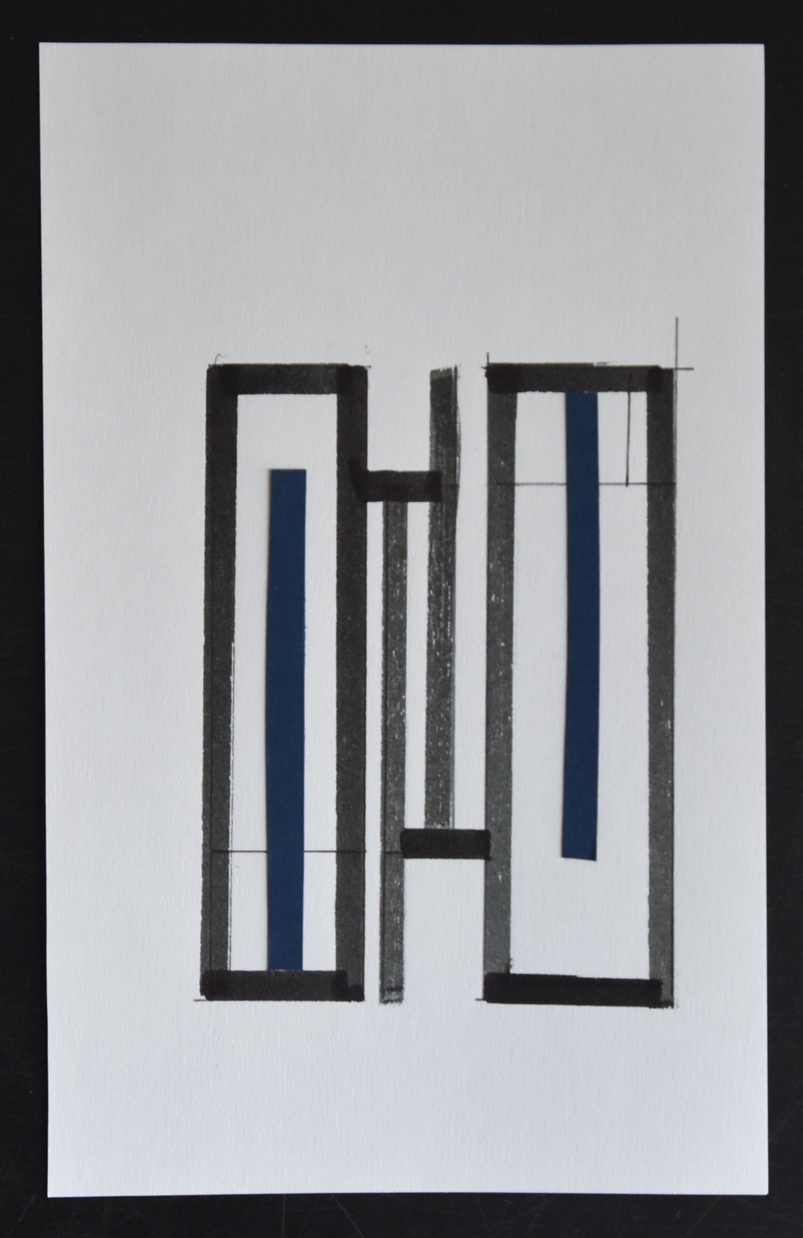 Siep van den Berg - #CONSTRUCTIVISTISCHE COLLAGE met BLAUW # 1990, mint kopen? Bied vanaf 35!