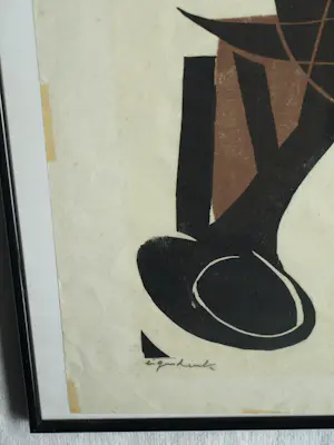 Jan van der Zee - Ingelijste houtsnede , Zonder titel – Lijst, 92 x 62 cm - 1964 kopen? Bied vanaf 1!