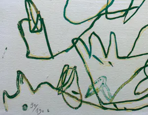 Jan Voss - handgesigneerde kleurenlitho | 'Sans titre' | 1978 (Prent 190 Serie 12B) kaufen? Bieten Sie von 65!