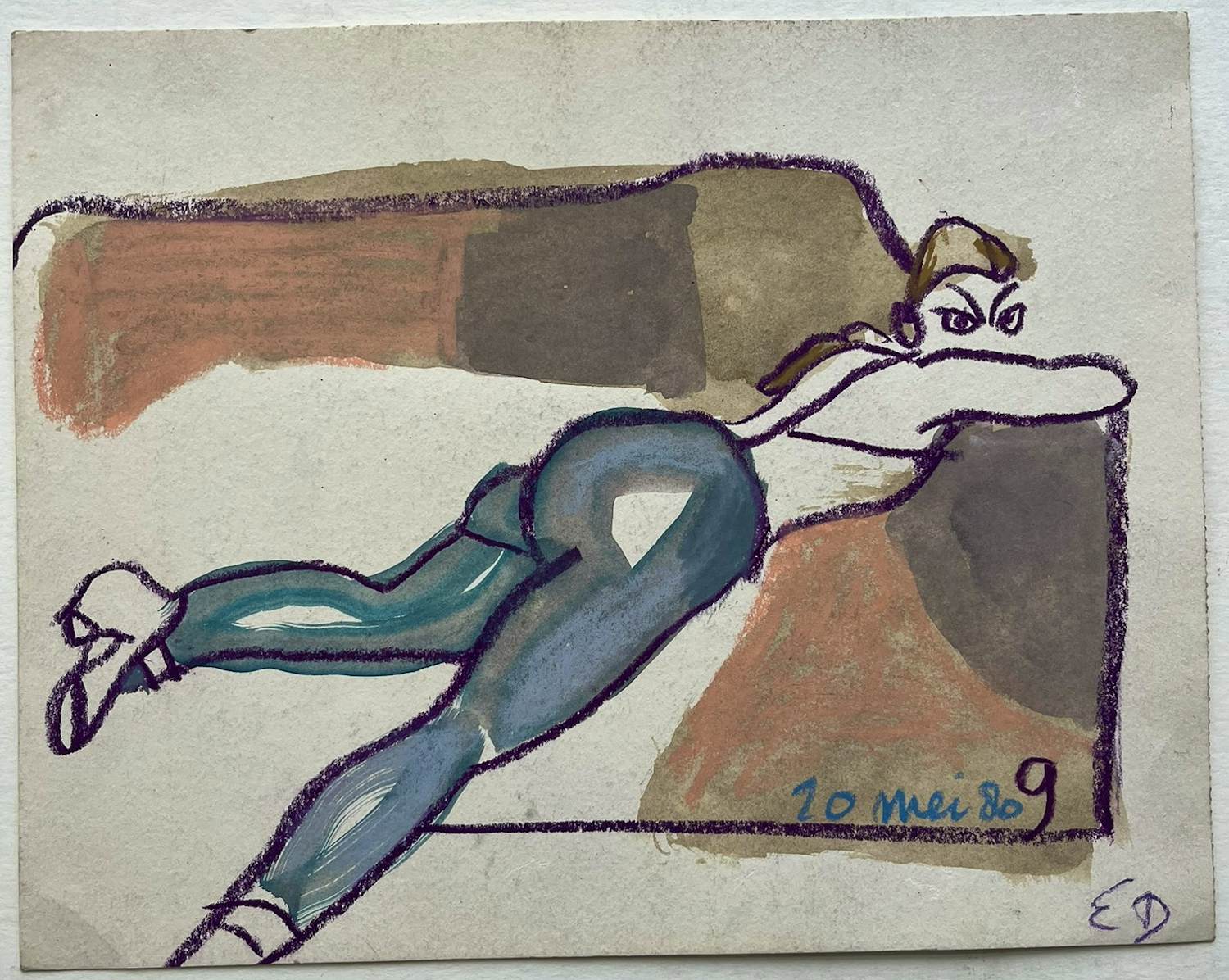 Ed Dukkers - Liggend model verkocht voor € 80!