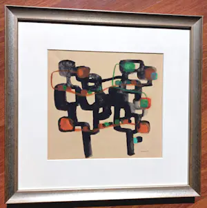 Dora Tuynman - Abstracte compositie, gouache (mooi ingelijst) kopen? Bied vanaf 1500!