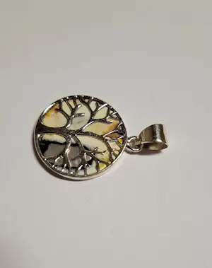 Nieuwe  hanger met  levensboom heeft een achterzijde twee kleurige agaat kopen? Bied vanaf 55!