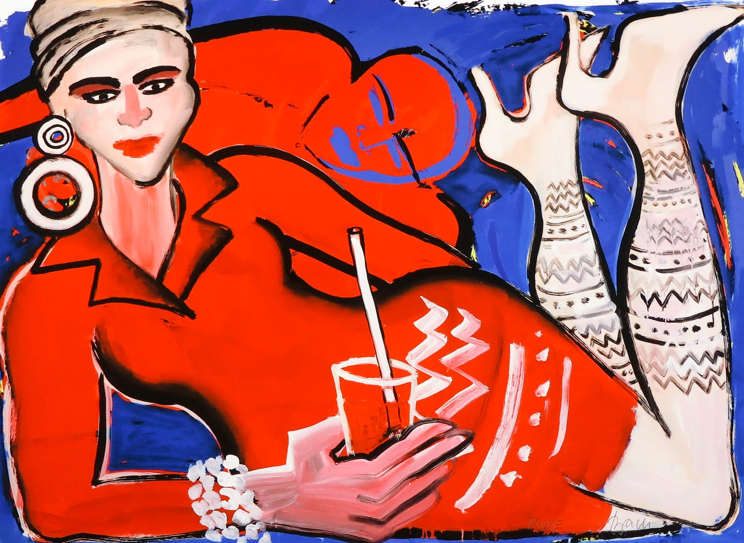 Elvira Bach - Liegende verkocht voor € 200!