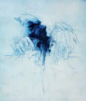 Ronald Tolman - Ets: Studie voor een sculptuur - Divinia commedia inferno - 1980 (oplage: 14 !) verkocht voor € 125!