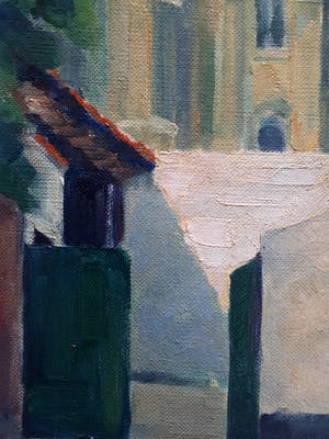 Maarten van der Meer - Beekrand + zicht op de kerk van Thorn kopen? Bied vanaf 60!