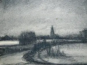 Jan A. de Boer - De Zaanstreek -houtskooltekening op aquarelpapier- kopen? Bied vanaf 35!