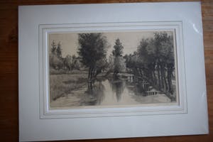 Nico van der Jagt - Ets - Poldersloot met knotwilgen -1948 kopen? Bied vanaf 60!