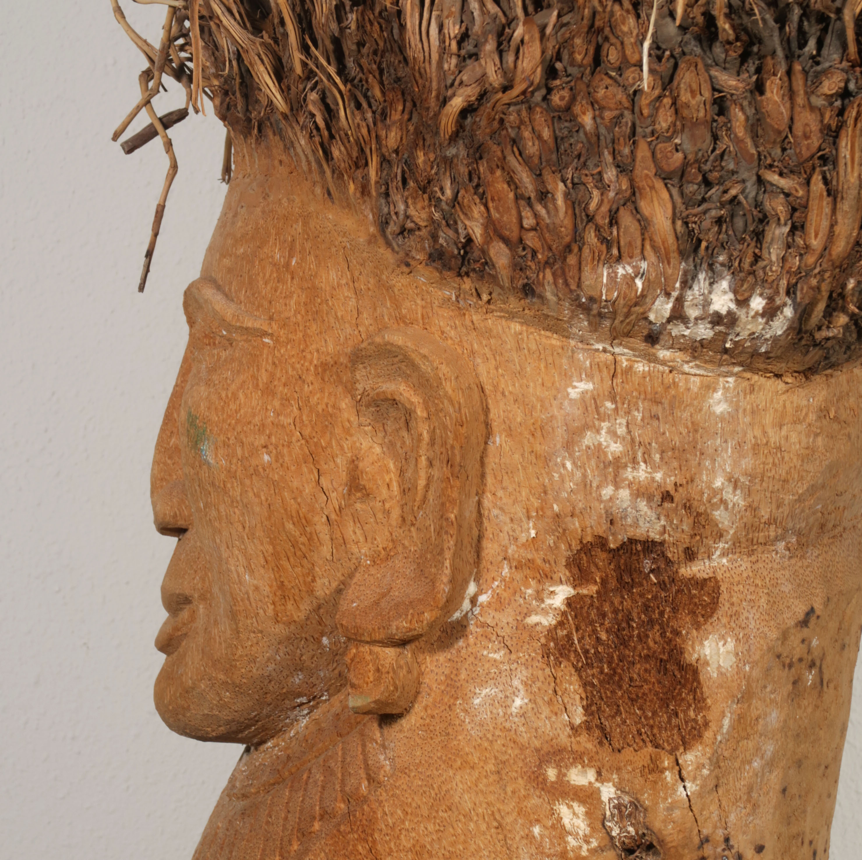 Niet of onleesbaar gesigneerd - Palmbomenhout, Kop vrouw kopen? Bied vanaf 1!