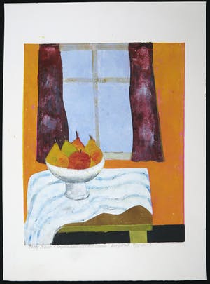 Betty Scheer - Linosnede, Fruitschaal voor het raam kopen? Bied vanaf 35!