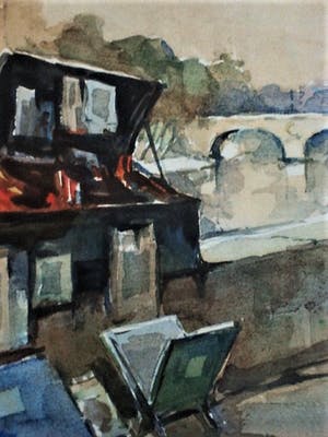 Niet of onleesbaar gesigneerd - Omstreeks 1920 - Aquarel "Parijs -ochtend aan de Quai de Montebello" gesigneerd kopen? Bied vanaf 10!