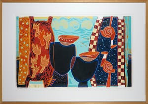 Diana van Hal - Linosnede, Birds - Ingelijst (Groot) kopen? Bied vanaf 40!