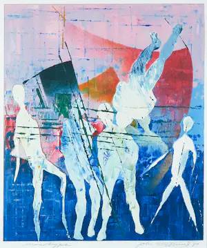 John Slippens - Pastel en inkt op papier, Monotype - Ingeijst kopen? Bied vanaf 40!