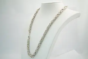 75 - Zeer zware (160gr) massief 1e gehalte zilveren koningscollier - 62cm lang kopen? Bied vanaf 240!