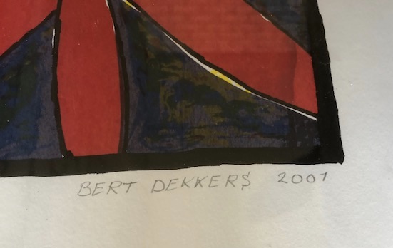 Niet of onleesbaar gesigneerd - Zeefdruk met rode " Lelies "= gesigneerd en genummerd kopen? Bied vanaf 1!