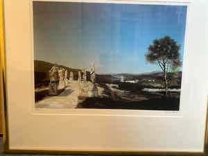 Carel Willink - Zeefdruk - Landschap met zeven beelden verkocht voor € 325!