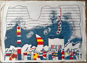 Jef Diederen - Zeldzame Lino-houtsnede op japans papier (groot formaat) - 1975 kopen? Bied vanaf 45!