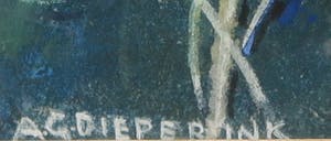 Alexander Gerhardus Dieperink - Monotype, Gezicht op een klif - Ingelijst kopen? Bied vanaf 35!