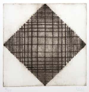 Niet of onleesbaar gesigneerd - Droge naald ets, Vierkant verkocht voor € 1!