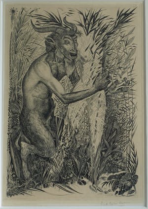 Erik Thorn Leeson - Ingelijste gravure , Pan & Syrinx – 1952 : Prix de Rome Grafische Kunst kopen? Bied vanaf 75!