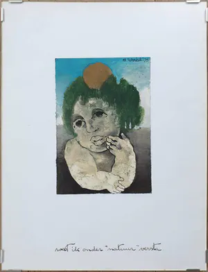 Ans Wortel - Ingelijste gouache met inkt: 'Wat ik onder "natuur" versta' kopen? Bied vanaf 195!