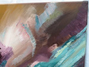 Diederik van Leeuwen - Acrylverf op doek, “Landschap” – gesigneerd - Groot kopen? Bied vanaf 65!