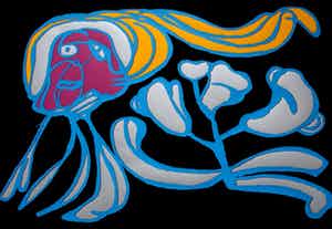 Karel Appel - Floating Flower passion verkocht voor € 550!