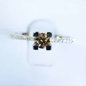 Diamond Sollitaire Ring  in White Gold verkocht voor € 335!