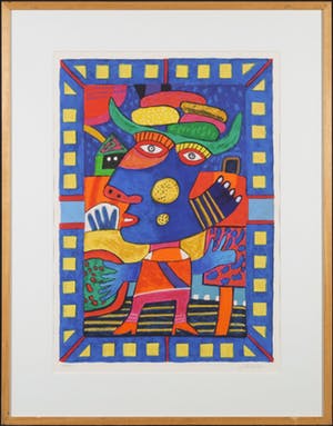 Clemens Briels - Zeefdruk, Le sobran banana - Ingelijst kopen? Bied vanaf 100!