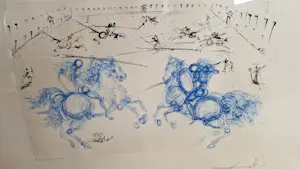 Salvador Dali - Bleus Cavaliers (Blaue Reiter) - Epreuvre d'Artist kopen? Bied vanaf 200!