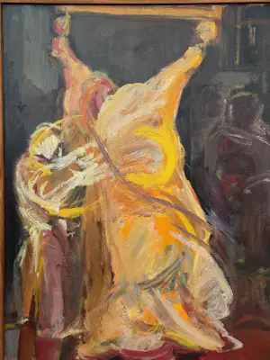 Marcus De Vestele - Das rote Opfer – Bedeutendes Gemälde der belgischen Cobra-Gruppe, 1971 kopen? Bied vanaf 190!