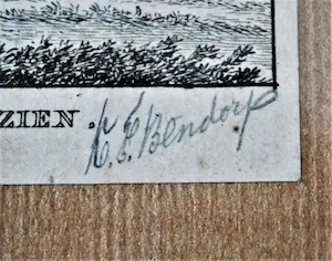 Carel Frederik Bendorp (I) - Westkapelle, Zeeland - gravure 1792 - uniek handgesigneerd - kopen? Bied vanaf 50!