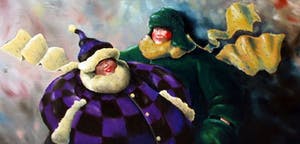 Wim Heesakkers - Olieverf op doek. Titel, "Warm Friends". kopen? Bied vanaf 40!
