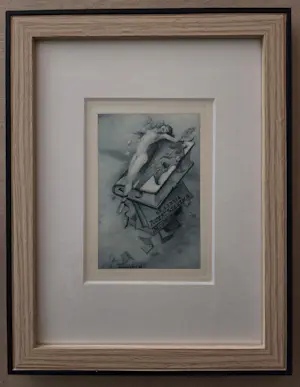 Jean Morisot - Erotisch werk. Vrouw op boek. kopen? Bied vanaf 55!