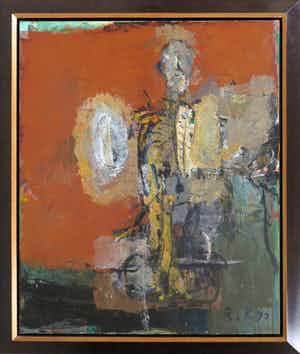 Rik van Iersel - Olieverf op doek, Zonder titel - Ingelijst (Groot) verkocht voor € 1000!