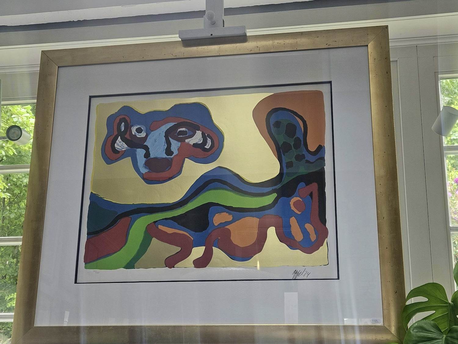 Karel Appel - Flying hat meets sleeping dog verkocht voor € 1500!