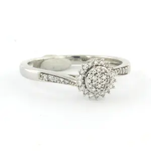 18k witgouden ring met single cut geslepen diamant tot. 0.23ct – F/G - VS/SI kopen? Bied vanaf 250!