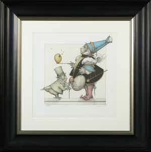 Michael Parkes - Litho, The Egg Collector - Ingelijst verkocht voor € 250!