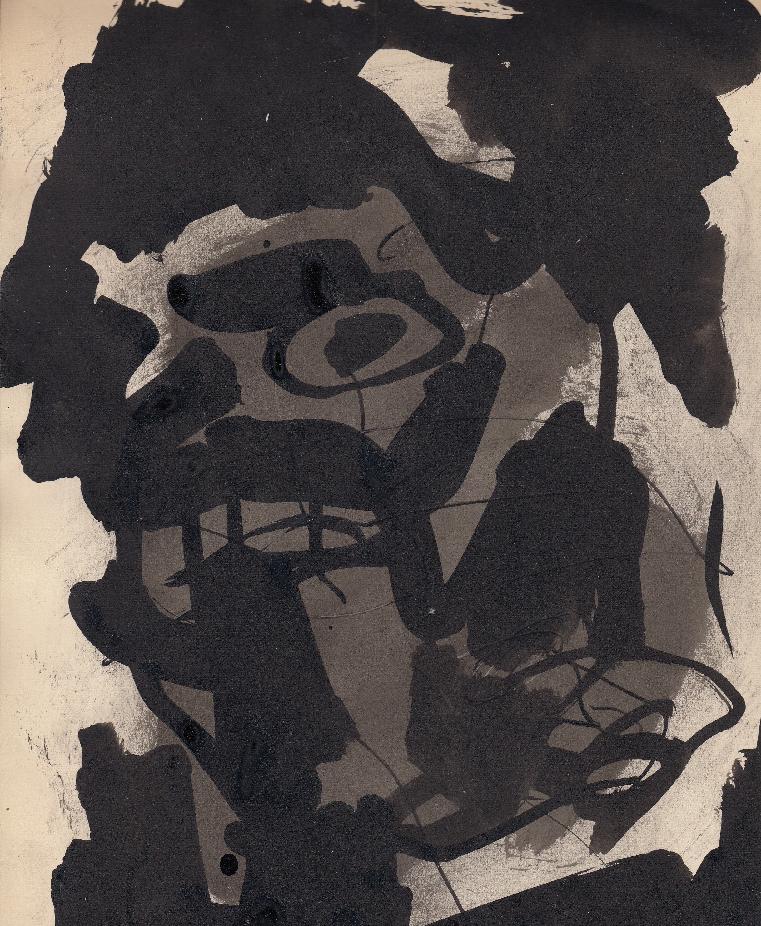 Jan Sierhuis - Abstracte Kompositie op papier gesigneerd. kopen? Bied vanaf 135!