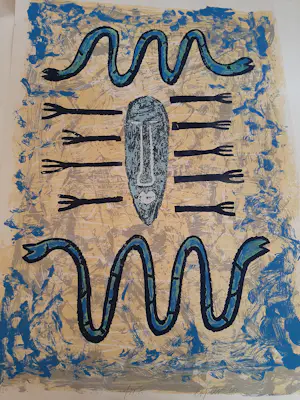 Bettina Lopetro - Zeefdruk, titel, "Fork" kopen? Bied vanaf 30!