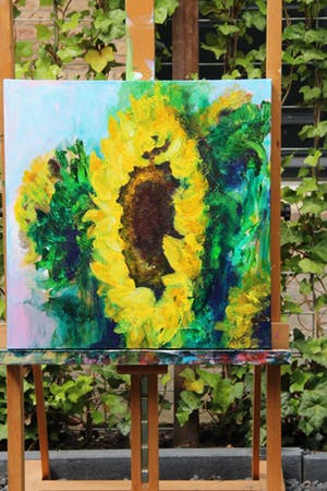 Anke Peddemors - zonnebloemen vierkant kopen? Bied vanaf 30!