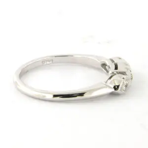 14k witgouden ring met Bolsjewiek geslepen diamant tot. 0.20ct – G/H - SI kaufen? Bieten Sie von 275!
