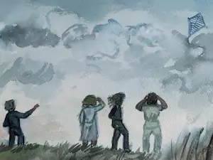 Lou ten Bosch - L' Ardeche, kinderen met vlieger. kopen? Bied vanaf 75!