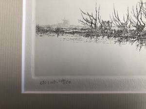 Harmen Kooistra - Bomenrij langs waterkant met in de verte een molen kopen? Bied vanaf 25!