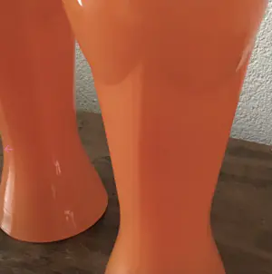 Niet of onleesbaar gesigneerd - 3 Art Deco oranje glazen/vazen kopen? Bied vanaf 10!