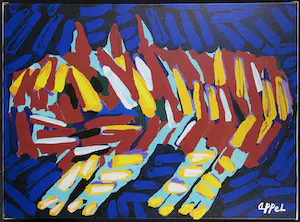 Karel Appel - Zeefdruk op doek, Clown Cat kopen? Bied vanaf 1!