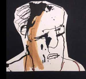 Herman Brood - Face, stifttekening, ingelijst + HB-M certificaat verkocht voor € 190!